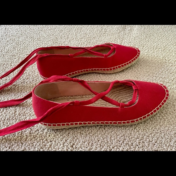 Red Espadrille Flats - Picture 4 of 5